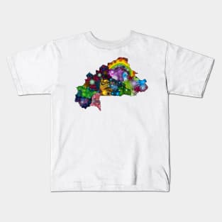 Spirograph Patterned Burkina Faso Provinces Map Kids T-Shirt